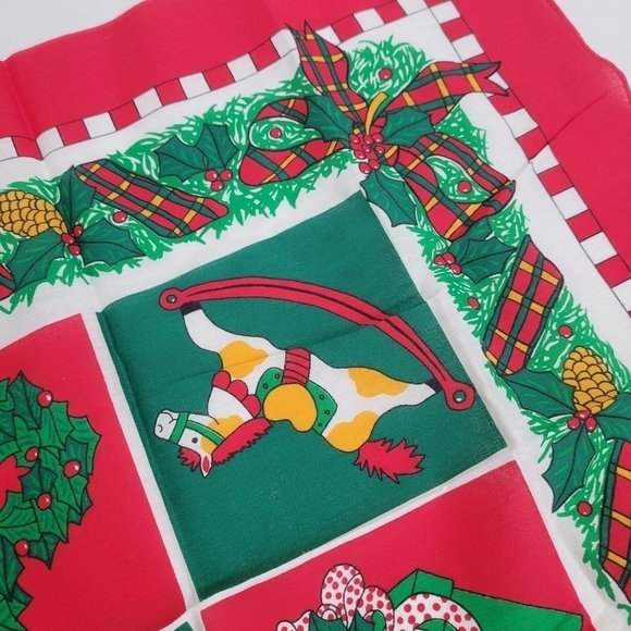 Vintage Bandana Scarf Christmas All Cotton Retro made in USA SET - Picture 10 of 13